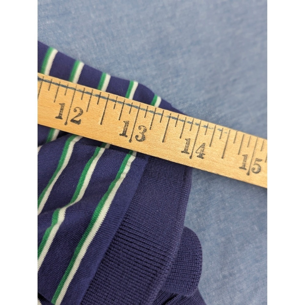 Polo Golf Ralph Lauren Mens Pro Fit Pima Cotton Striped Polo Shirt Navy Green L - Picture 8 of 12